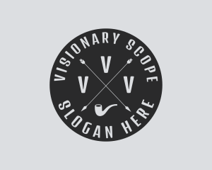 Hipster Smoking Pipe logo design