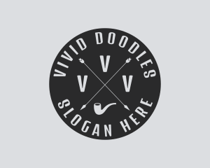 Hipster Smoking Pipe logo design