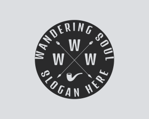 Hipster Smoking Pipe logo design