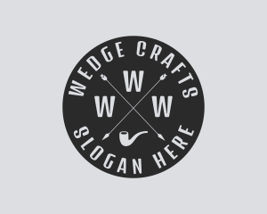 Hipster Smoking Pipe logo design