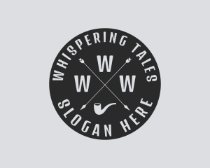 Hipster Smoking Pipe logo design