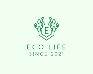 Eco Technology Tree logo design