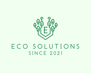 Eco Technology Tree logo design