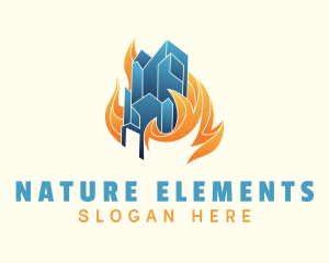 Flame Glacier Element logo design