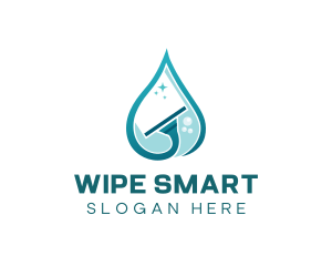 Squeegee Wiper Cleaning logo design