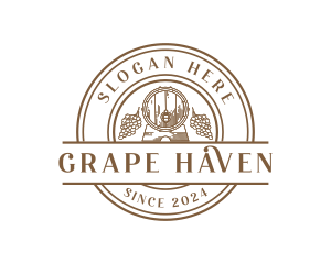 Grape Wine Barrel logo design