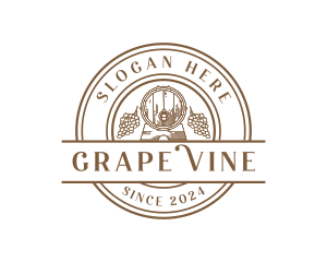 Grape Wine Barrel logo design