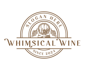 Grape Wine Barrel logo design