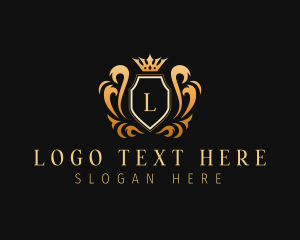 Elegant Shield Crown Royalty logo