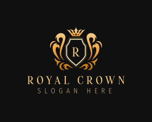 Elegant Shield Crown Royalty logo design