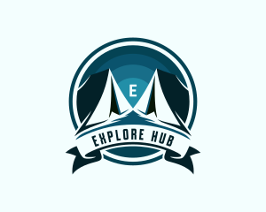 Explorer Camping Tent logo design