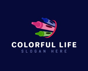 Colorful Nursery Crayon  logo design