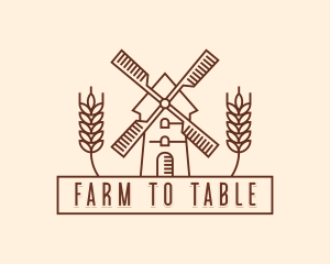 Farmer Wheat Windmill logo