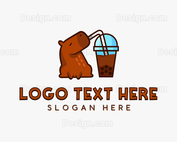 Bubble Tea Capybara Logo