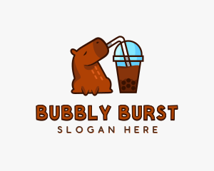 Bubble Tea Capybara logo design