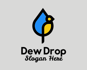 Water Drop Bird  logo design