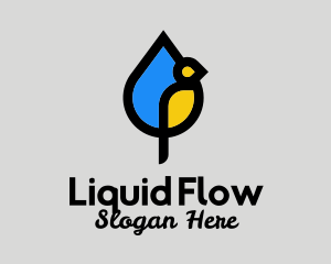 Water Drop Bird  logo design