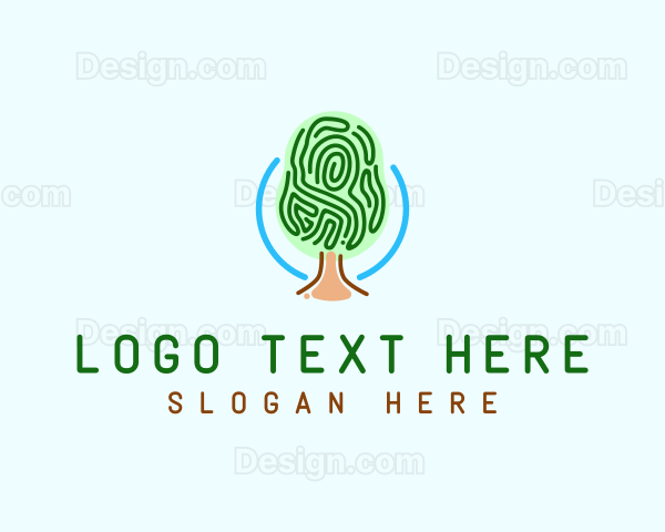 Fingerprint Pattern Tree Logo