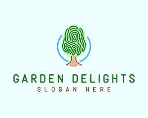 Fingerprint Pattern Tree logo design