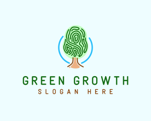 Fingerprint Pattern Tree logo design