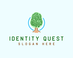 Fingerprint Pattern Tree logo design