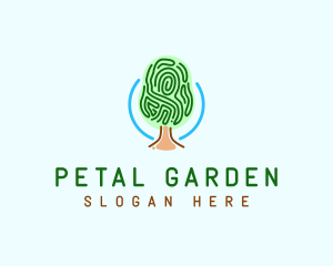 Fingerprint Pattern Tree logo design