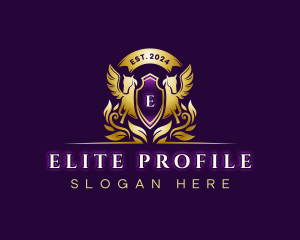 Luxury Stallion Pegasus logo design