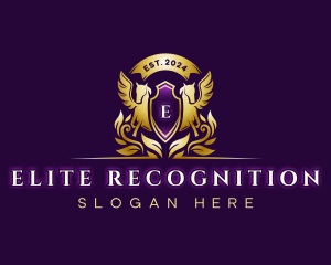 Luxury Stallion Pegasus logo design