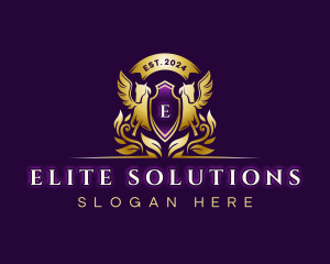 Luxury Stallion Pegasus logo design