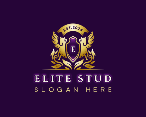 Luxury Stallion Pegasus logo design