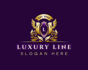 Luxury Stallion Pegasus logo design