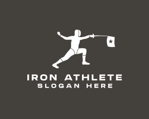 Fencing Sports Athlete logo design