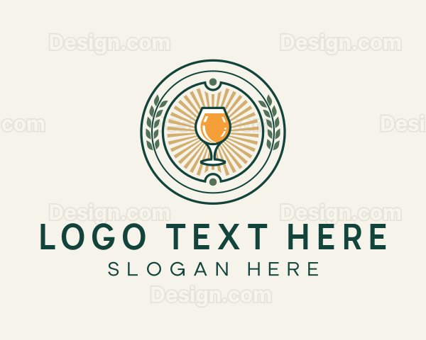 Beer Pub Wreath Logo