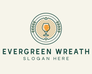 Beer Pub Wreath logo design