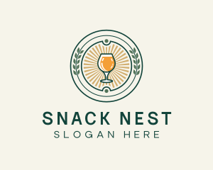 Beer Pub Wreath logo design