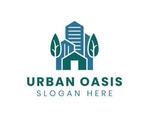 Town Building Real Estate logo design