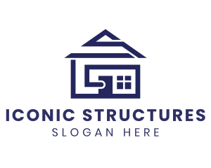 Village House Structure logo design