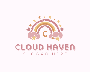 Preschool Rainbow Cloud logo design