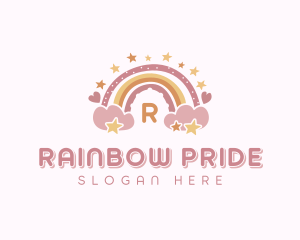 Preschool Rainbow Cloud logo design