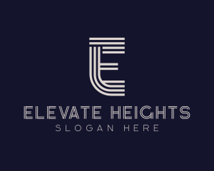 Industrial Stripes Letter E logo design