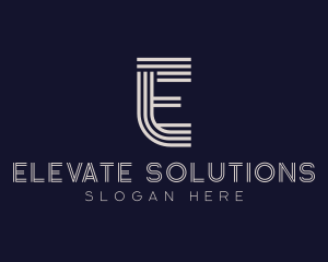 Industrial Stripes Letter E logo design