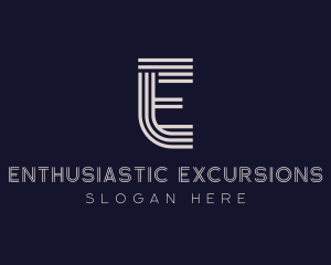 Industrial Stripes Letter E logo design