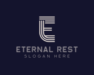 Industrial Stripes Letter E logo design