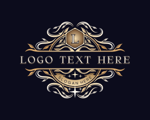 Luxury Crest Leaves Logo