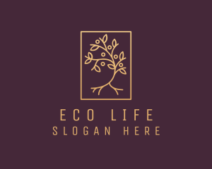 Golden Forest Tree logo design