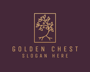 Golden Forest Tree logo design