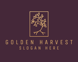 Golden Forest Tree logo design