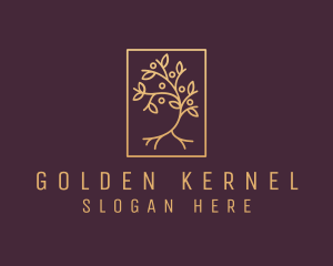 Golden Forest Tree logo design