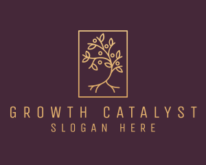 Golden Forest Tree logo design