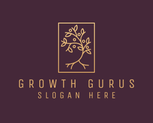 Golden Forest Tree logo design